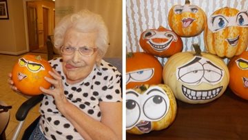 Pumpkin making fun at Leeds care home